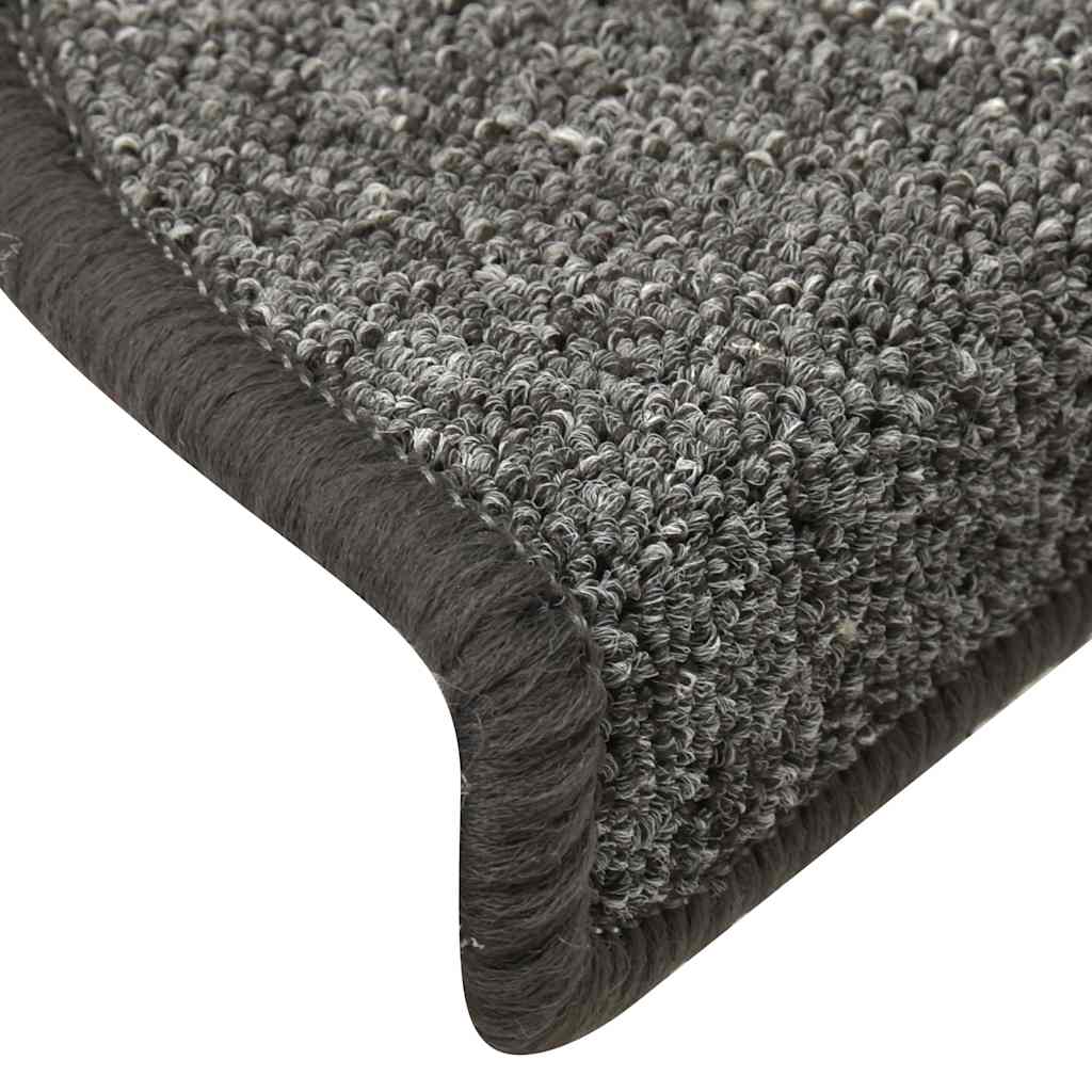 Stair Mats 30 pcs 56x17x3 cm Dark Grey Half Round