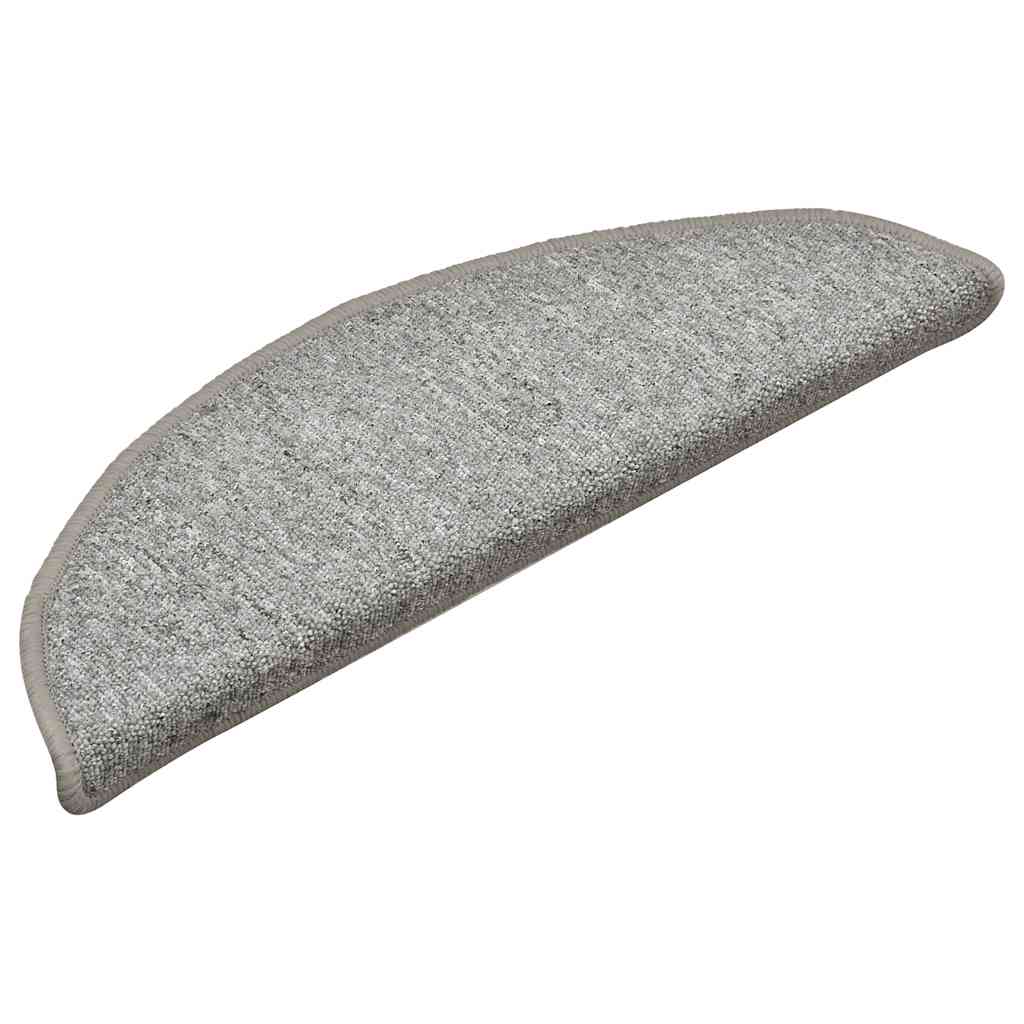 Stair Mats 30 pcs 56x17x3 cm Light Grey Half Round
