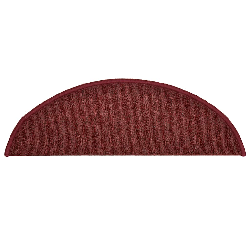 Stair Mats 30 pcs 56x17x3 cm Bordeaux Half Round