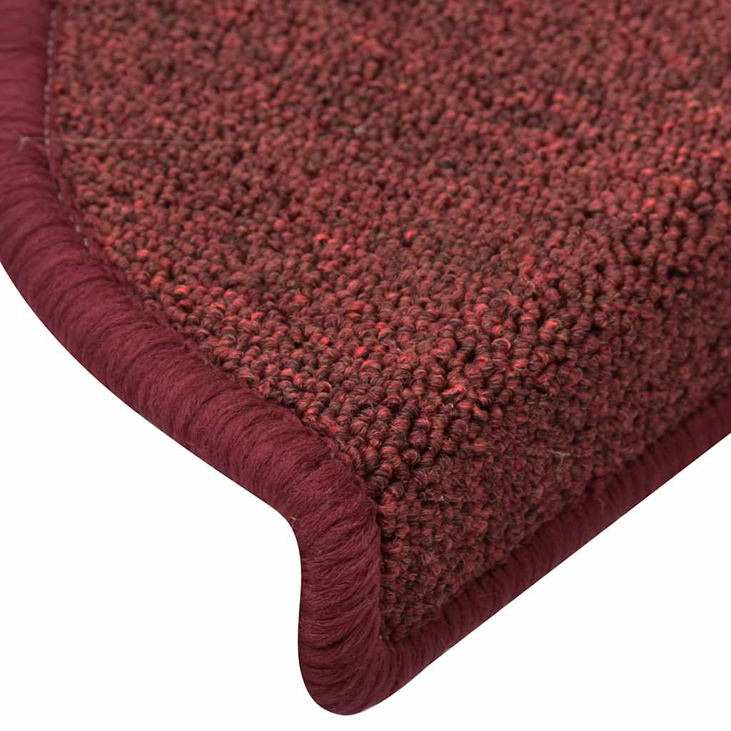 Stair Mats 30 pcs 56x17x3 cm Bordeaux Half Round