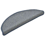 Stair Mats 30 pcs 56x17x3 cm Light Grey and Blue Half Round
