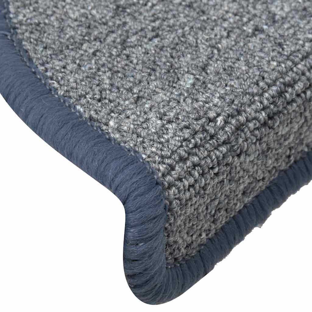 Stair Mats 30 pcs 56x17x3 cm Light Grey and Blue Half Round