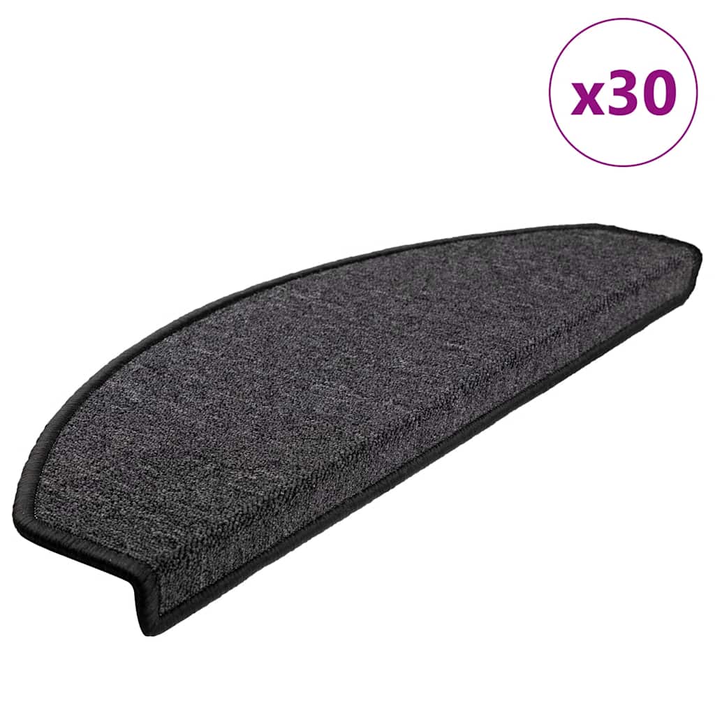 Stair Mats 30 pcs 65x24x4 cm Anthracite Half Round Large