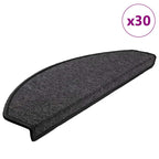 Stair Mats 30 pcs 65x24x4 cm Anthracite Half Round Large