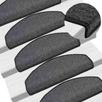 Stair Mats 30 pcs 65x24x4 cm Anthracite Half Round Large