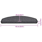 Stair Mats 30 pcs 65x24x4 cm Anthracite Half Round Large