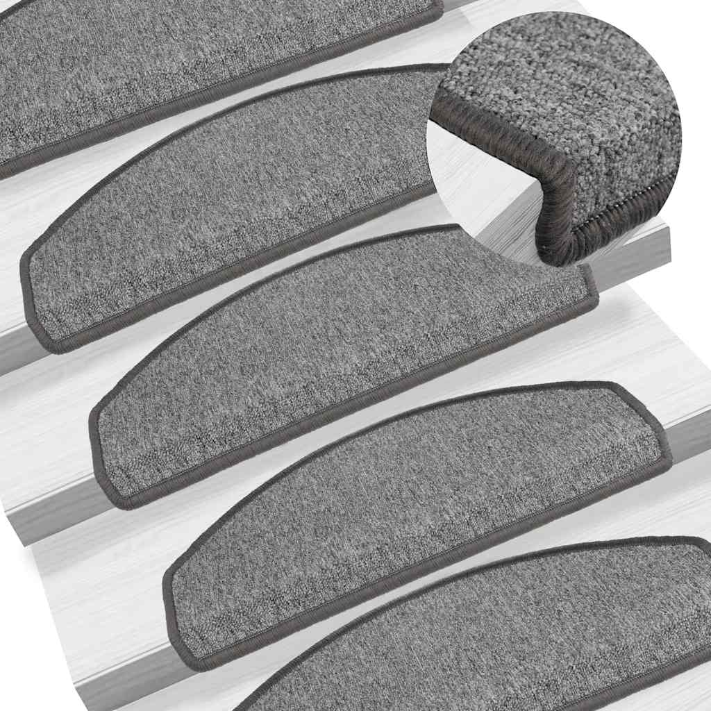 Stair Mats 30 pcs 65x24x4 cm Dark Grey Half Round Large