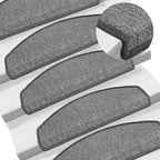 Stair Mats 30 pcs 65x24x4 cm Dark Grey Half Round Large