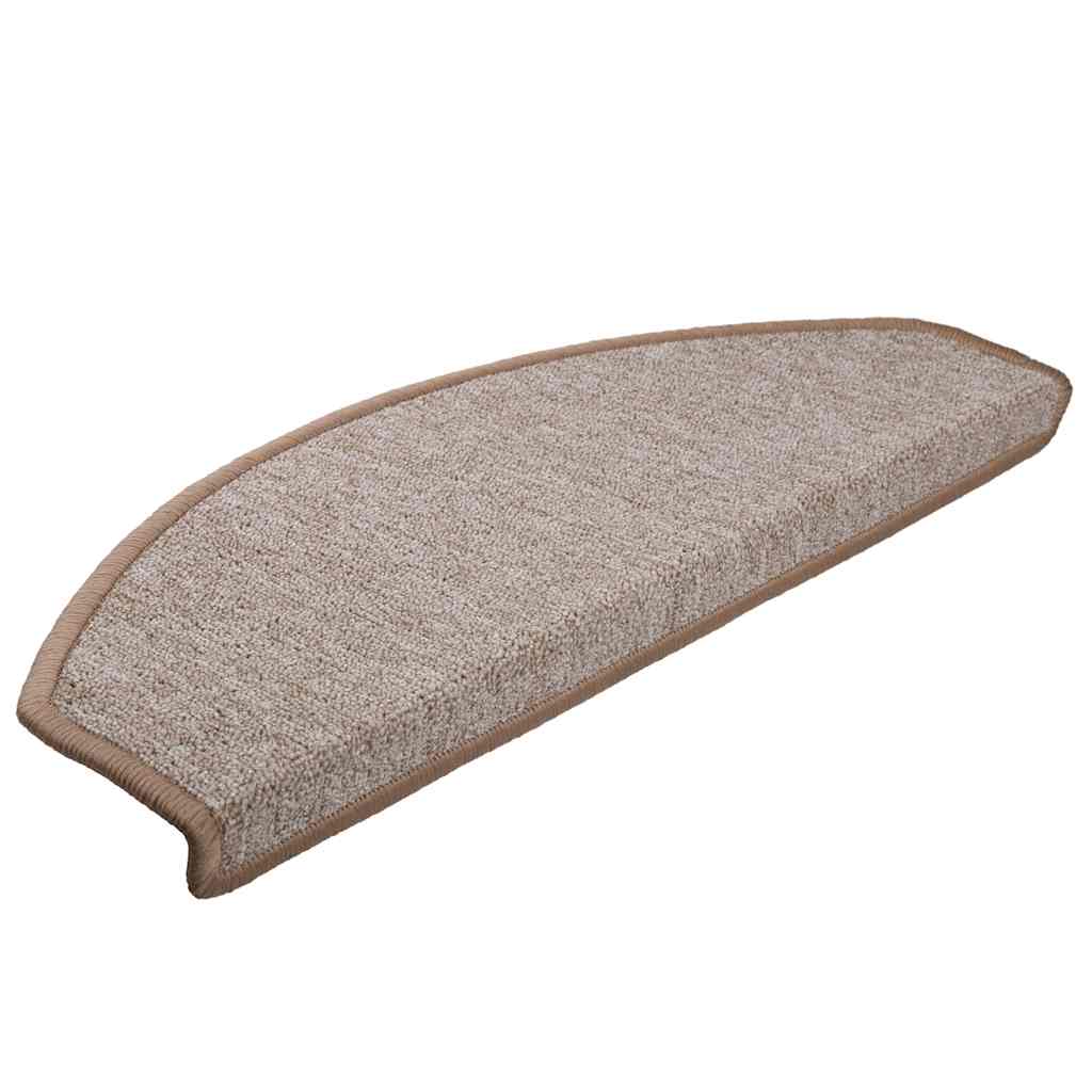 Stair Mats 30 pcs 65x24x4 cm Light Brown Half Round Large