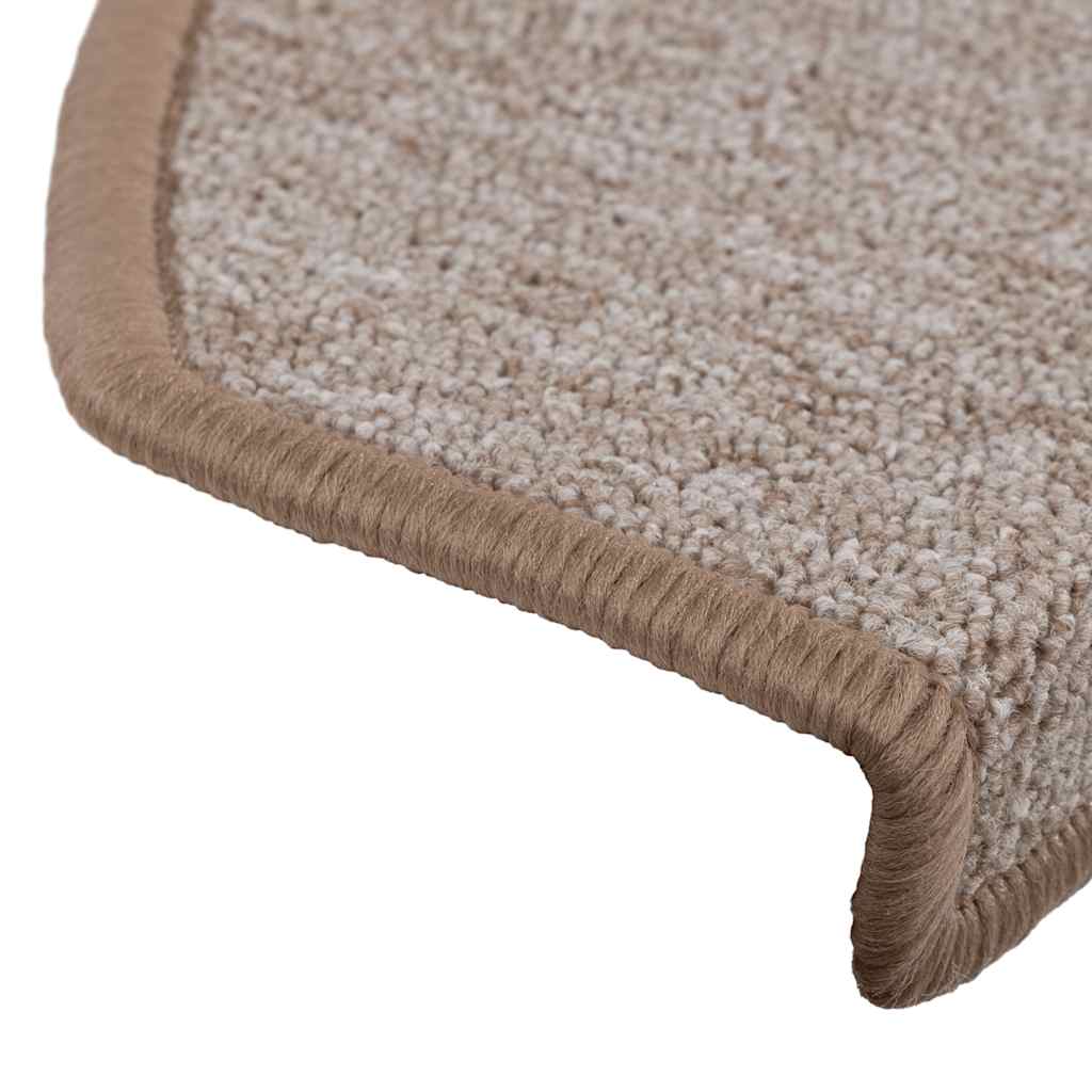Stair Mats 30 pcs 65x24x4 cm Light Brown Half Round Large