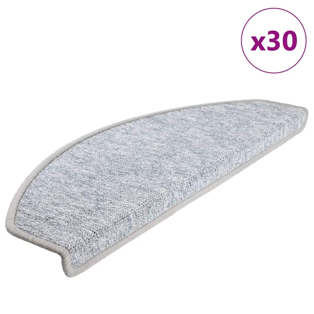 Stair Mats 30 pcs 65x24x4 cm Light Grey Half Round Large