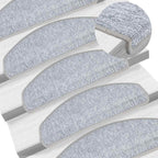 Stair Mats 30 pcs 65x24x4 cm Light Grey Half Round Large