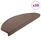 Stair Mats 30 pcs 65x24x4 cm Coffee Brown Half Round Large