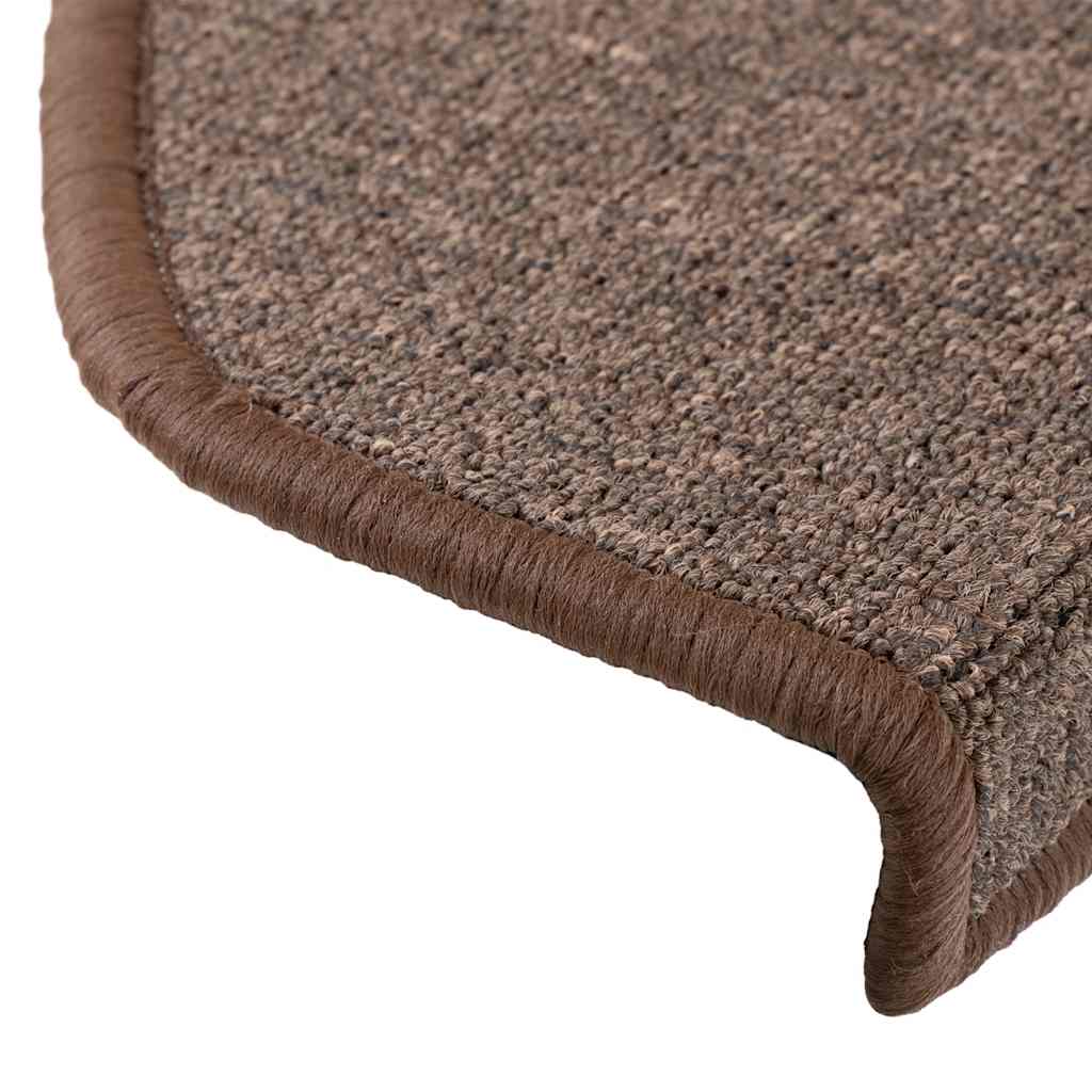 Stair Mats 30 pcs 65x24x4 cm Coffee Brown Half Round Large