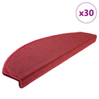 Stair Mats 30 pcs 65x24x4 cm Red Half Round Large