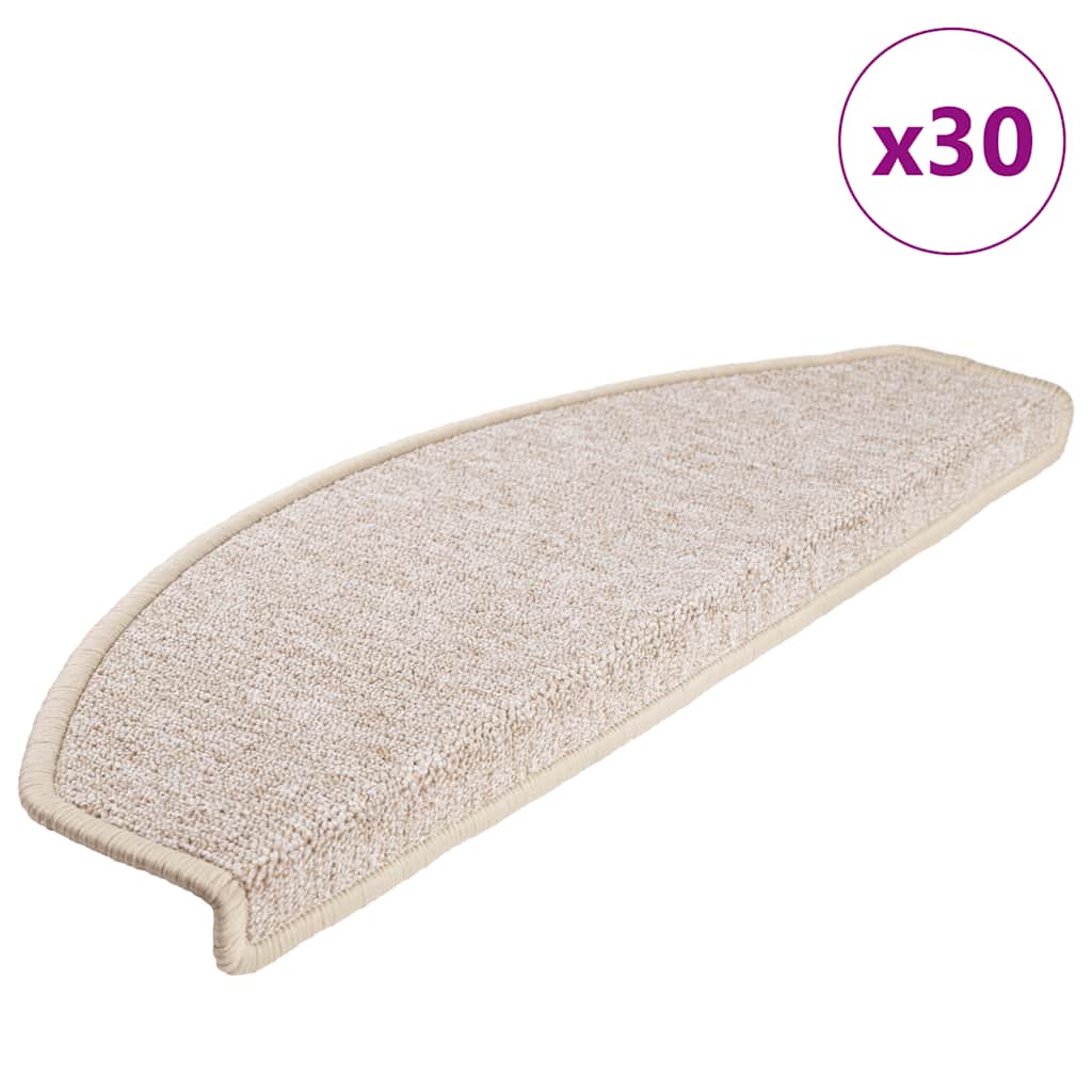 Stair Mats 30 pcs 65x24x4 cm Taupe Half Round Large