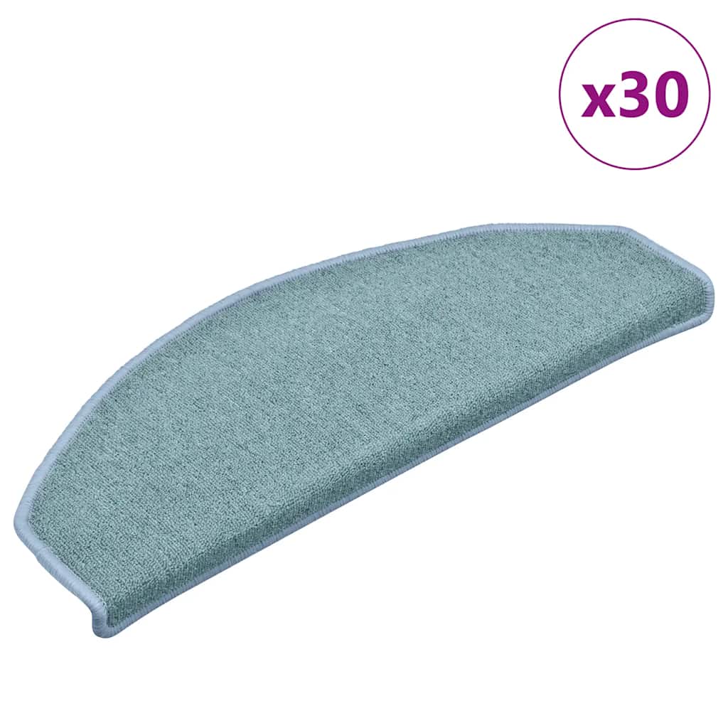 Stair Mats 30 pcs 65x24x4 cm Sea Blue Half Round Large