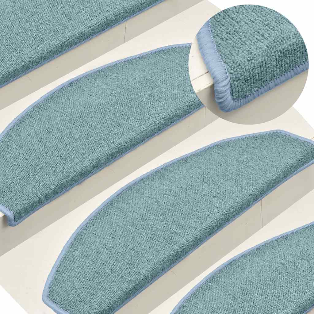 Stair Mats 30 pcs 65x24x4 cm Sea Blue Half Round Large