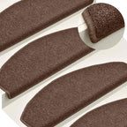 Stair Mats 30 pcs 65x24x4 cm Brown Half Round Large