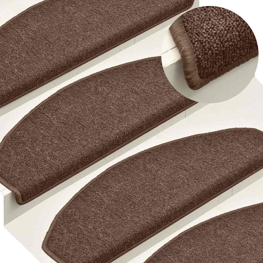 Stair Mats 30 pcs 65x24x4 cm Brown Half Round Large