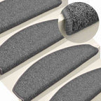 Stair Mats 30 pcs 65x24x4 cm Dark Grey Half Round Large