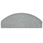Stair Mats 30 pcs 65x24x4 cm Light Grey Half Round Large