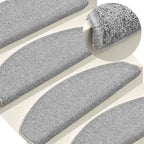Stair Mats 30 pcs 65x24x4 cm Light Grey Half Round Large
