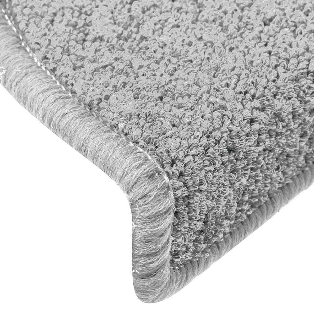 Stair Mats 30 pcs 65x24x4 cm Light Grey Half Round Large