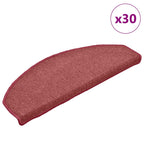 Stair Mats 30 pcs 65x24x4 cm Bordeaux Half Round Large