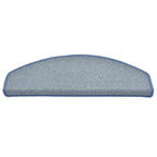 Stair Mats 30 pcs 65x24x4 cm Light Grey and Blue Half Round Large