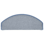 Stair Mats 30 pcs 65x24x4 cm Light Grey and Blue Half Round Large