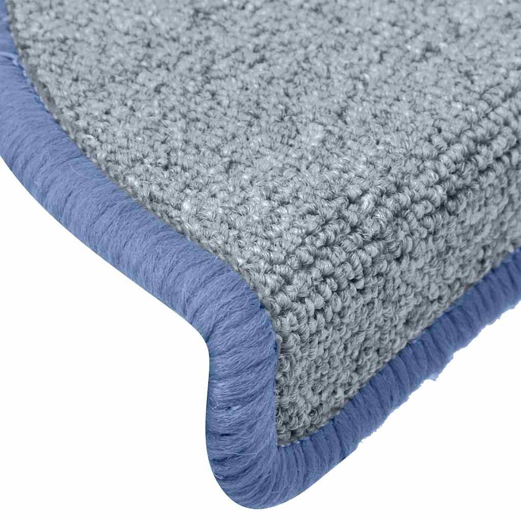 Stair Mats 30 pcs 65x24x4 cm Light Grey and Blue Half Round Large