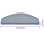 Stair Mats 30 pcs 65x24x4 cm Light Grey and Blue Half Round Large