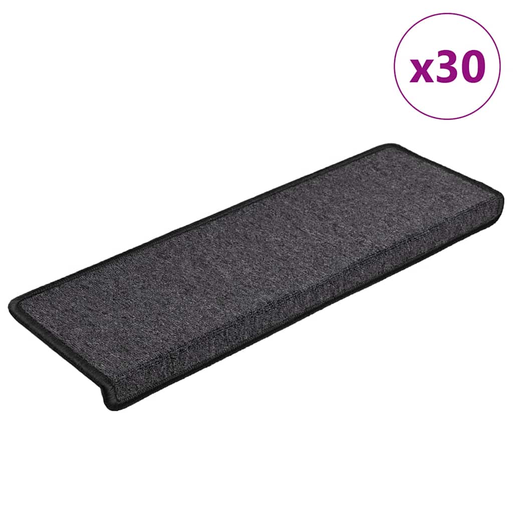 Stair Mats 30 pcs 65x21x4 cm Anthracite Rectangular Edge