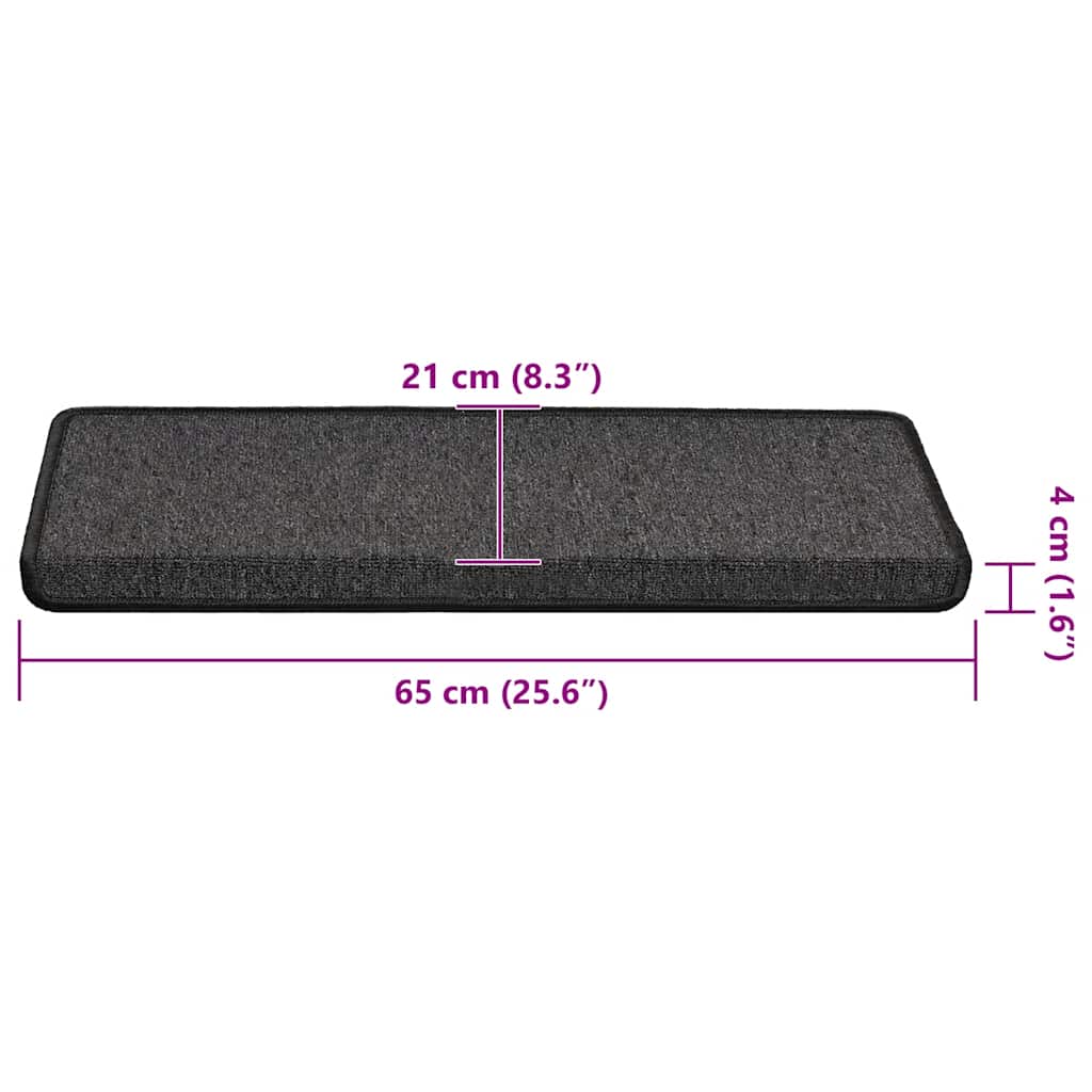 Stair Mats 30 pcs 65x21x4 cm Anthracite Rectangular Edge