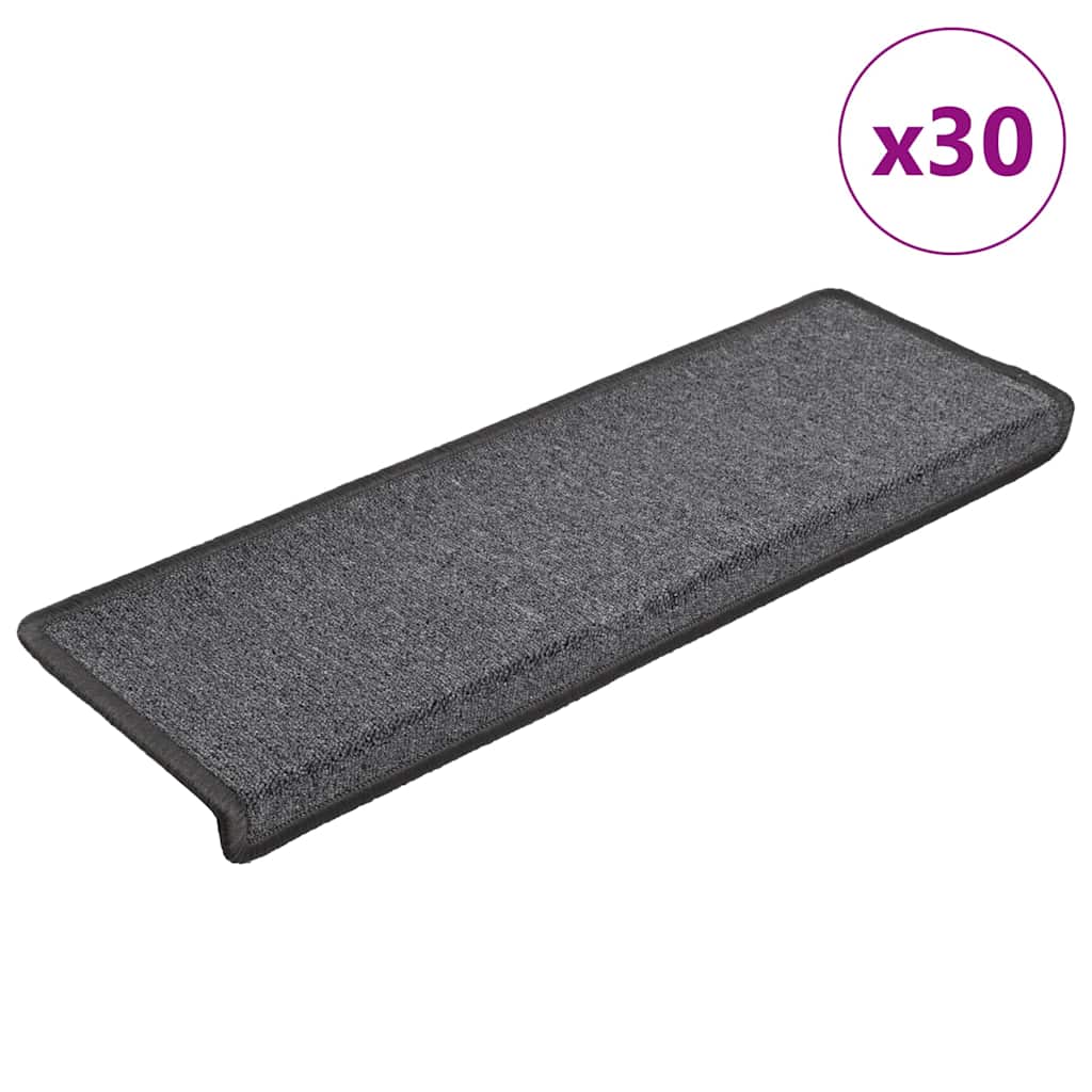 Stair Mats 30 pcs 65x21x4 cm Dark Grey Rectangular Edge