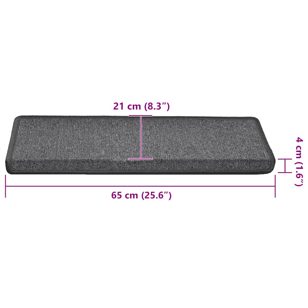Stair Mats 30 pcs 65x21x4 cm Dark Grey Rectangular Edge
