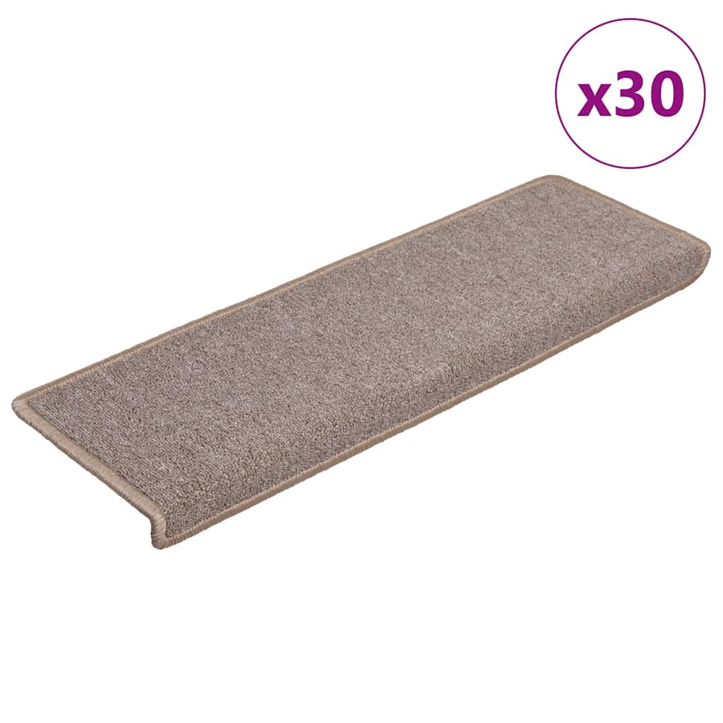 Stair Mats 30 pcs 65x21x4 cm Light Brown Rectangular Edge
