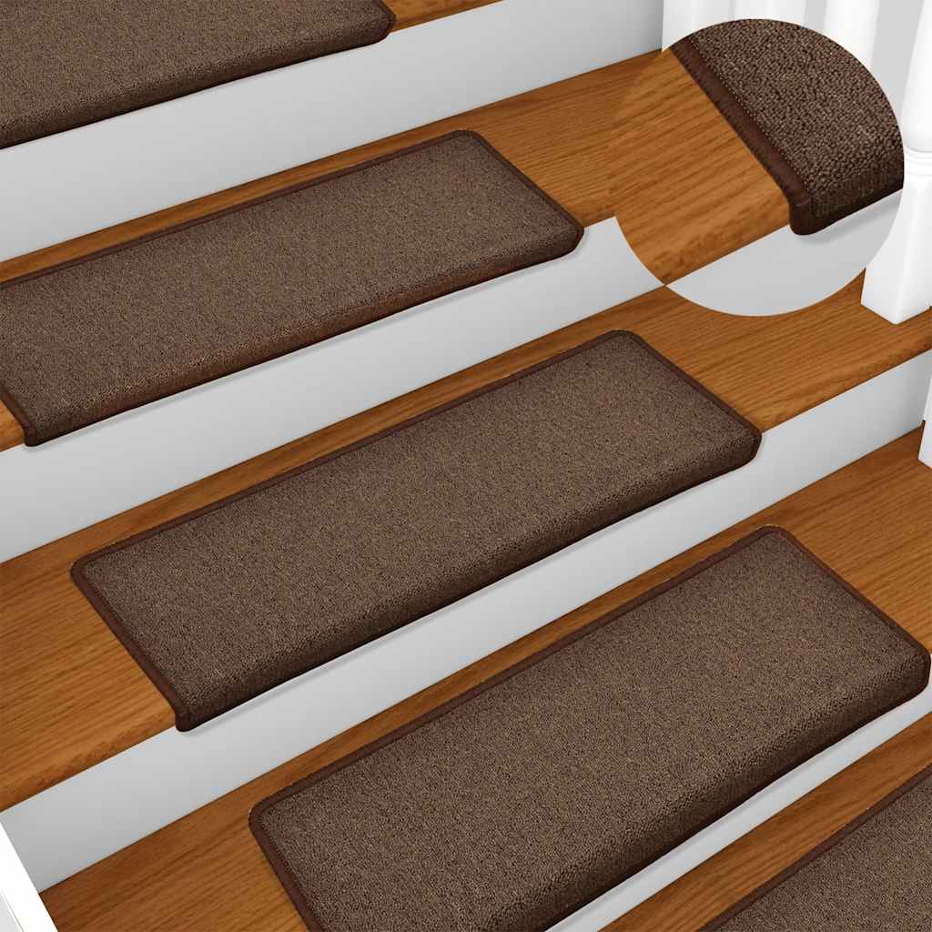 Stair Mats 30 pcs 65x21x4 cm Coffee Brown Rectangular Edge