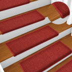Stair Mats 30 pcs 65x21x4 cm Red Rectangular Edge