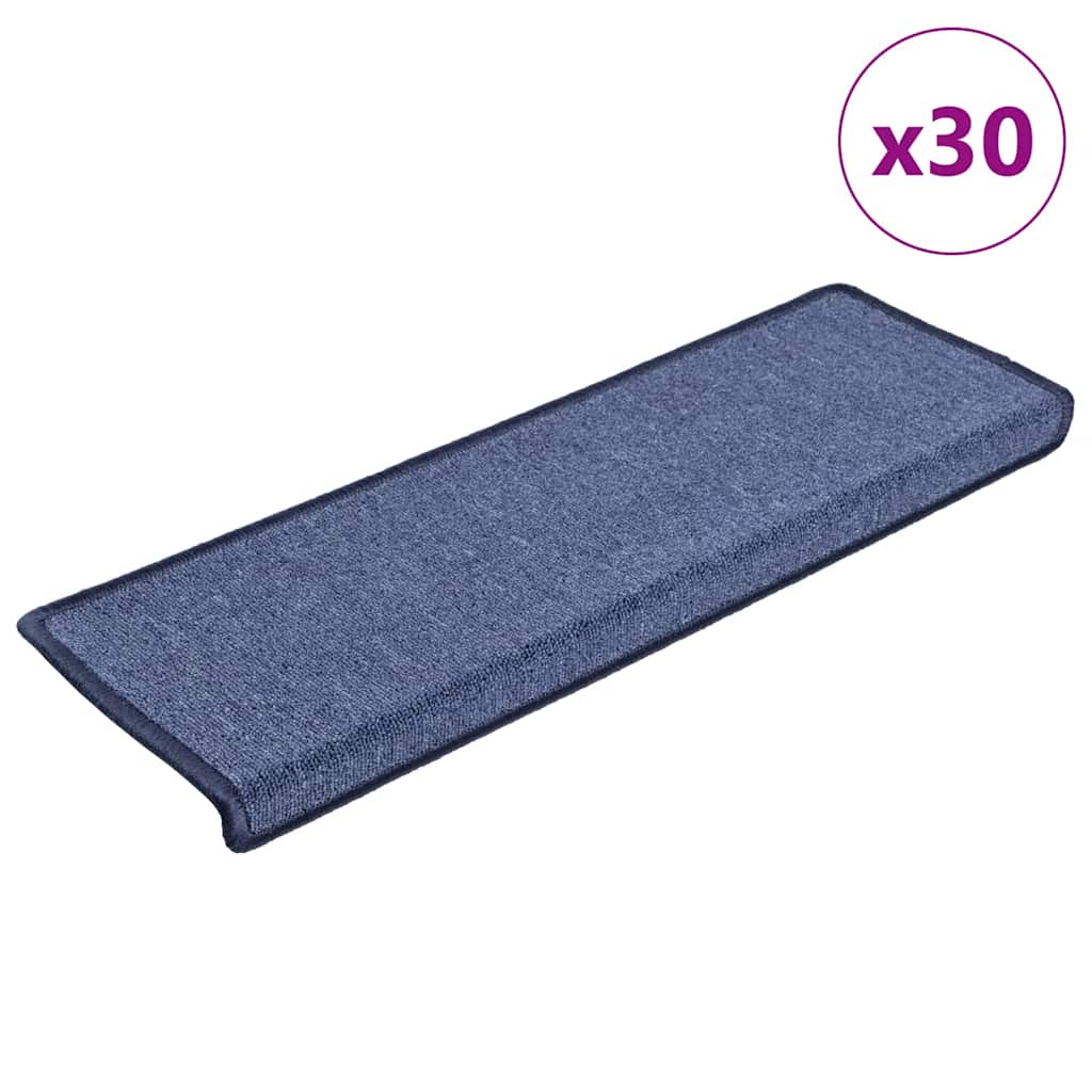 Stair Mats 30 pcs 65x21x4 cm Blue Rectangular Edge