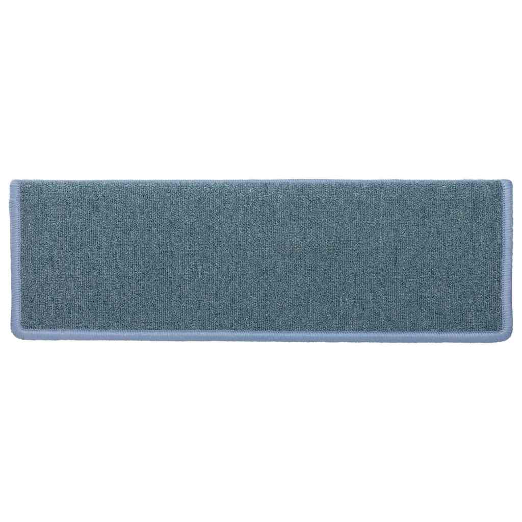 Stair Mats 30 pcs 65x21x4 cm Sea Blue Rectangular Edge
