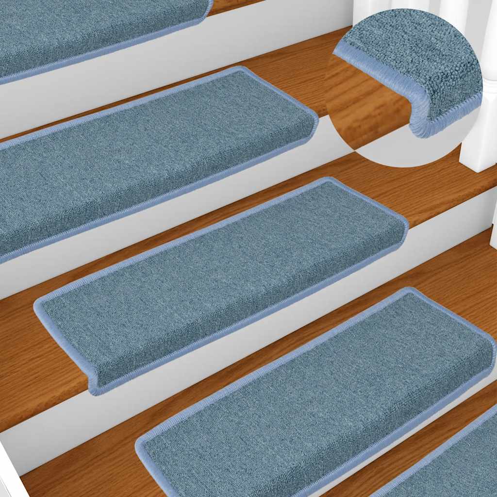 Stair Mats 30 pcs 65x21x4 cm Sea Blue Rectangular Edge