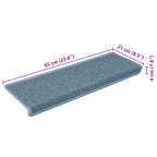 Stair Mats 30 pcs 65x21x4 cm Sea Blue Rectangular Edge