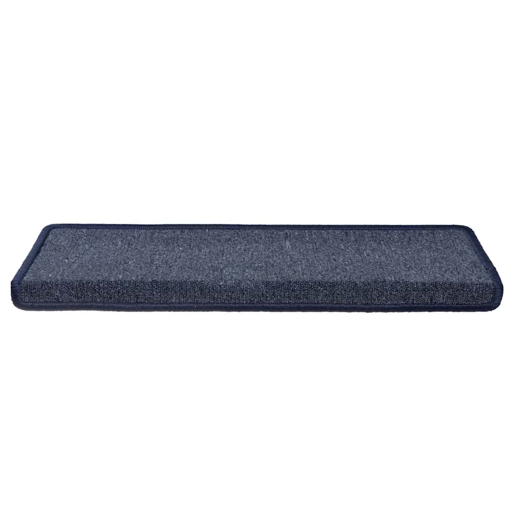 Stair Mats 30 pcs 65x21x4 cm Dark Grey and Blue Rectangular Edge