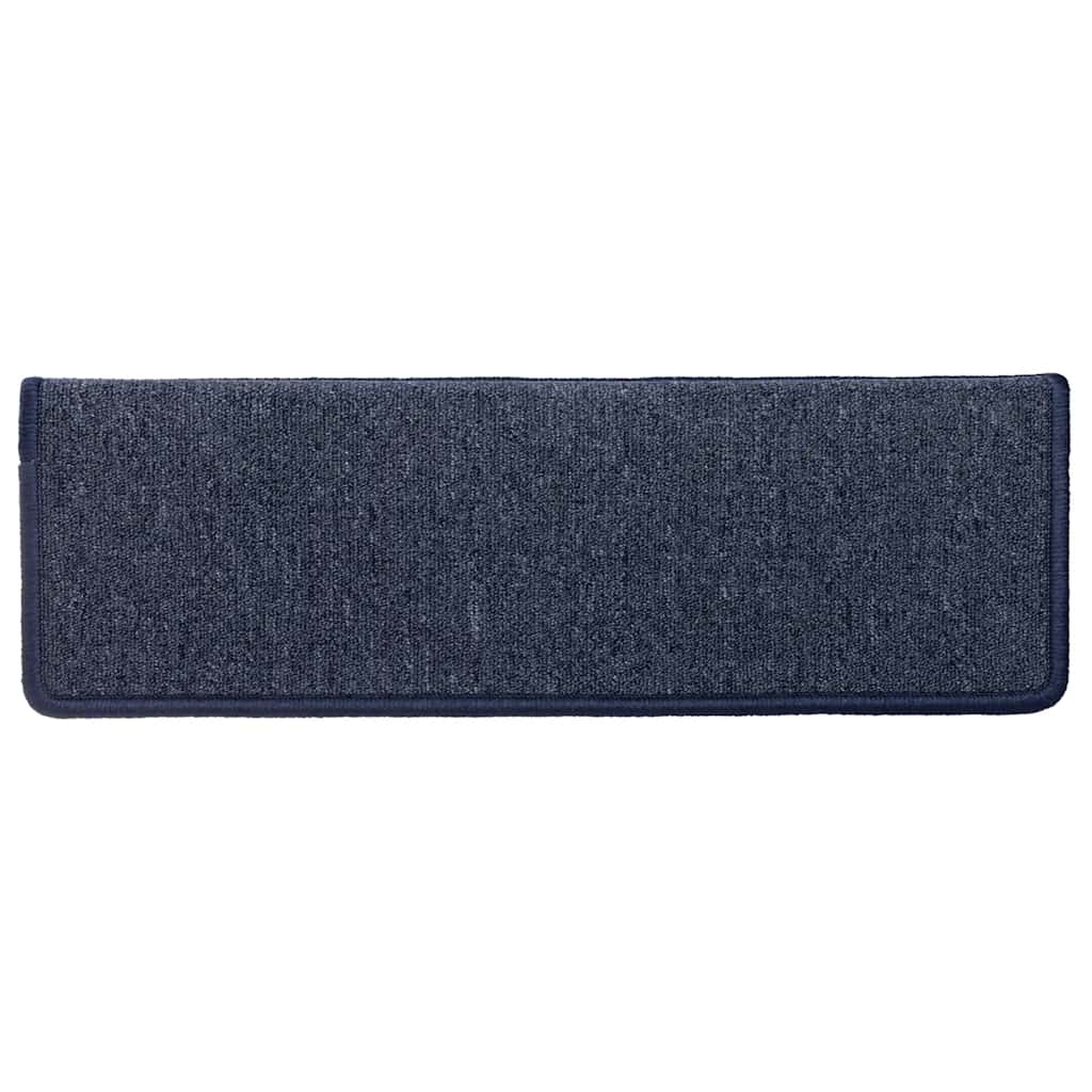 Stair Mats 30 pcs 65x21x4 cm Dark Grey and Blue Rectangular Edge
