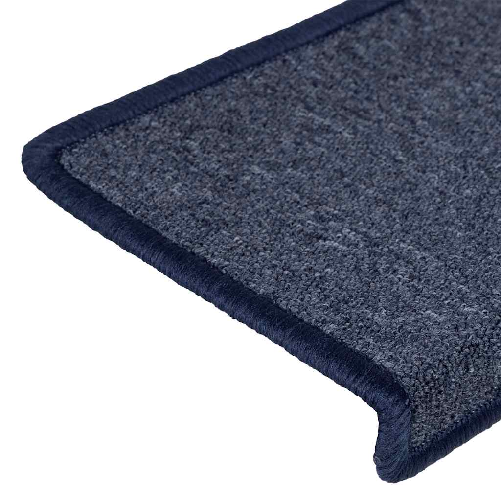 Stair Mats 30 pcs 65x21x4 cm Dark Grey and Blue Rectangular Edge