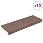 Stair Mats 30 pcs 65x21x4 cm Brown Rectangular Edge