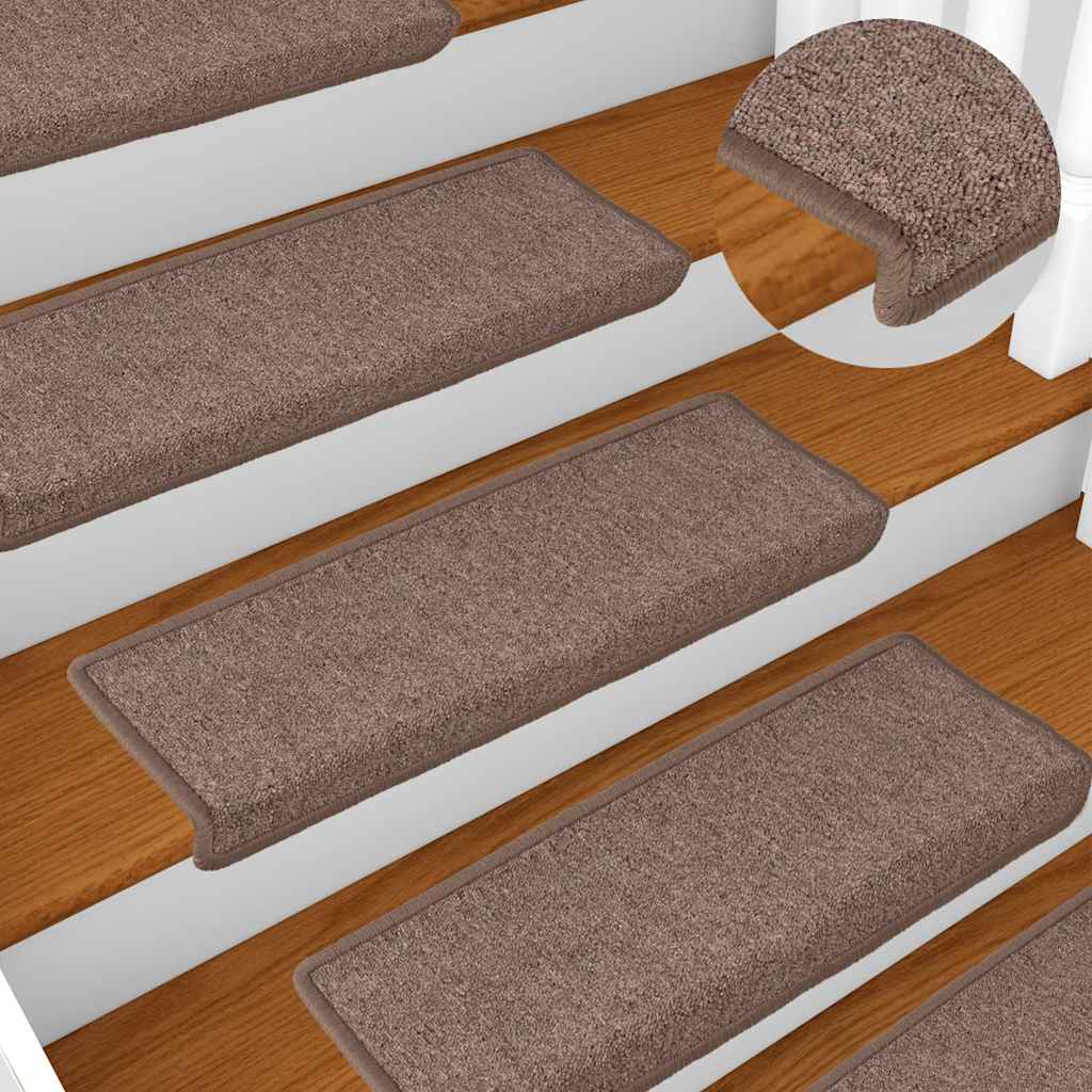 Stair Mats 30 pcs 65x21x4 cm Brown Rectangular Edge