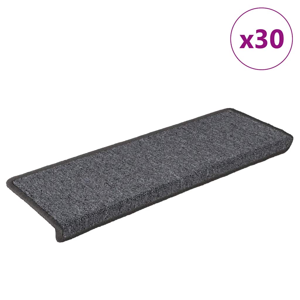 Stair Mats 30 pcs 65x21x4 cm Dark Grey Rectangular Edge
